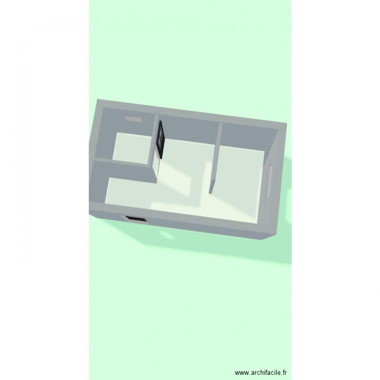 Studio. Plan de 1 pièce et 17 m2
