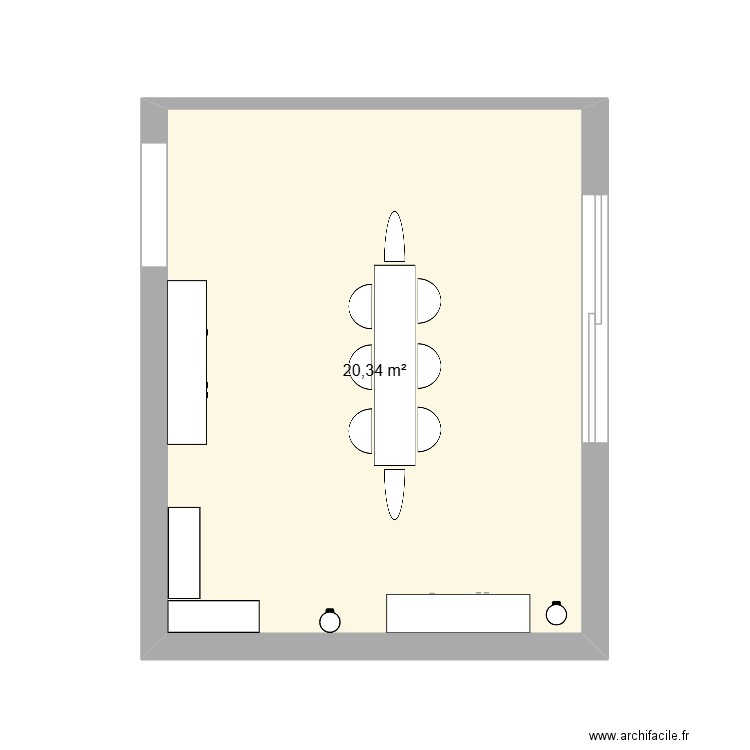 projet salle a manger. Plan de 1 pièce et 20 m2