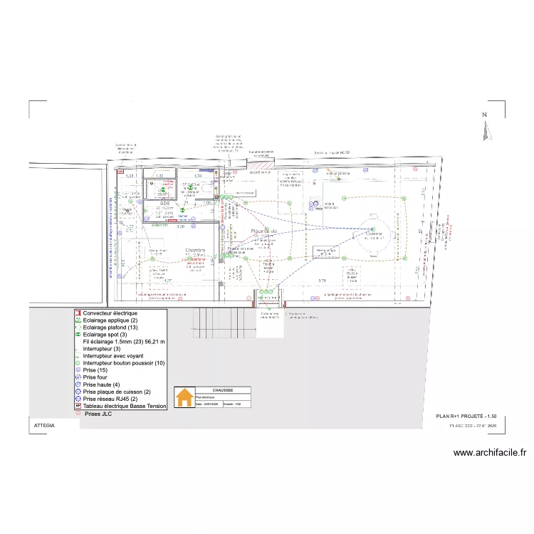 Plan &eacute;lectrique Chauss&eacute;e. Plan de 