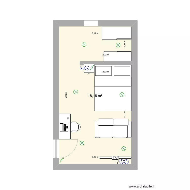 chambre. Plan de chambre. Plan de