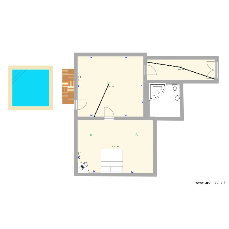 fatih archi facile. Plan de 3 pièces et 64 m2
