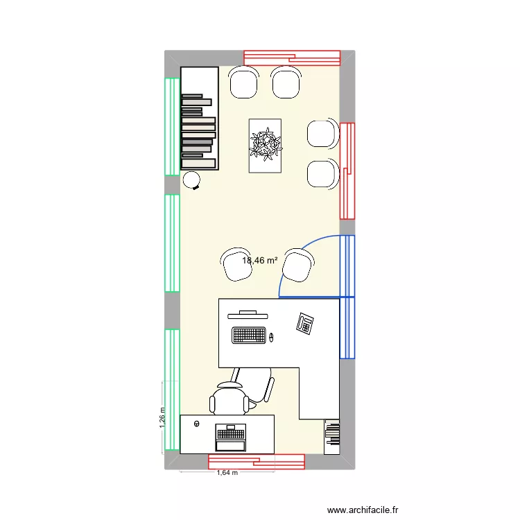 Bureau garage de la 86. Plan de 1 pièce et 18 m²