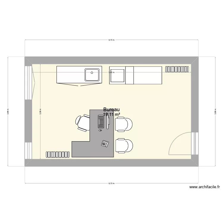 Cabinet Nicolas Version 2. Plan de 1  et 19 m²