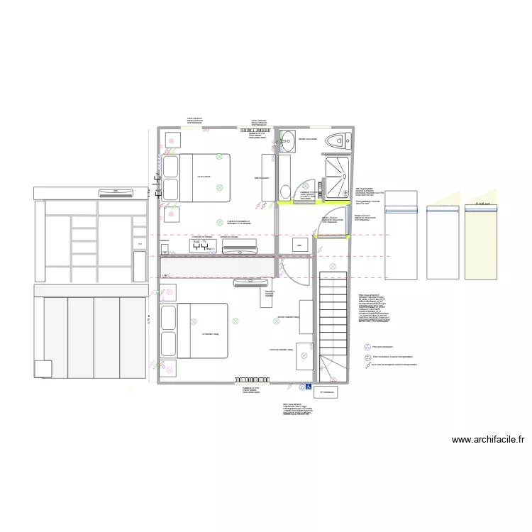 * Remise: deux chambres + SDB projet 3/apr&egrave;s la vente. Plan de 16  et 46 m²