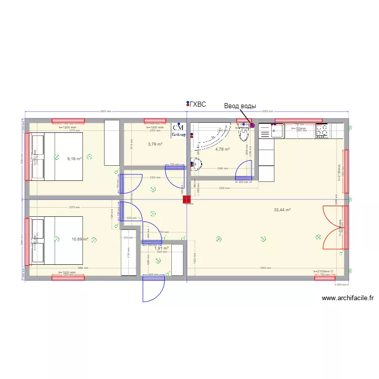 Барн Калязин св. Plan de 