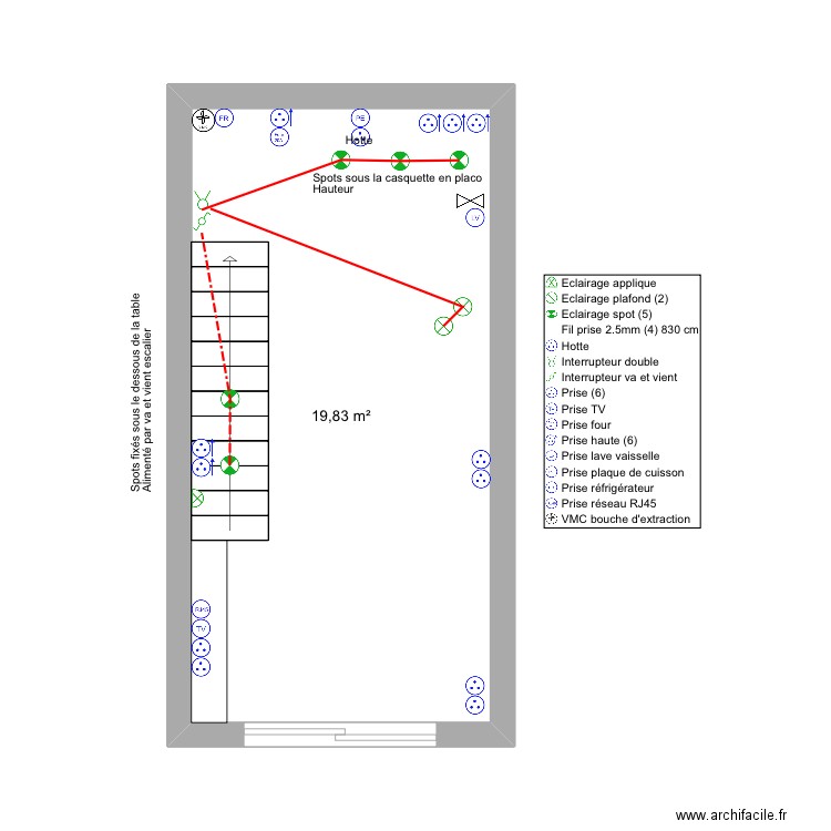 Di Vincenzo. Plan de 1 pièce et 20 m2