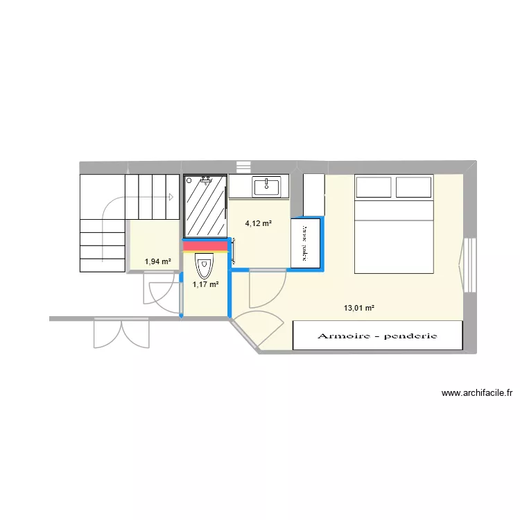 Toby et Chloé V3 sb+chambre. Plan de 5 pièces et 20 m² Toby et Chloé V3 sb+chambre. Plan de 5 pièces et 20 m²