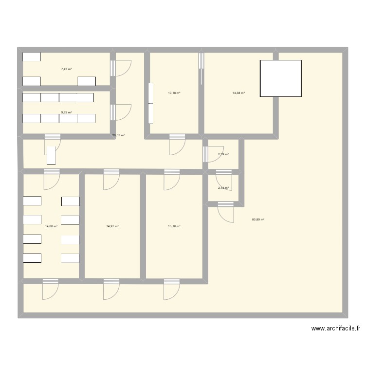 myc et champi. Plan de 11 pièces et 192 m2
