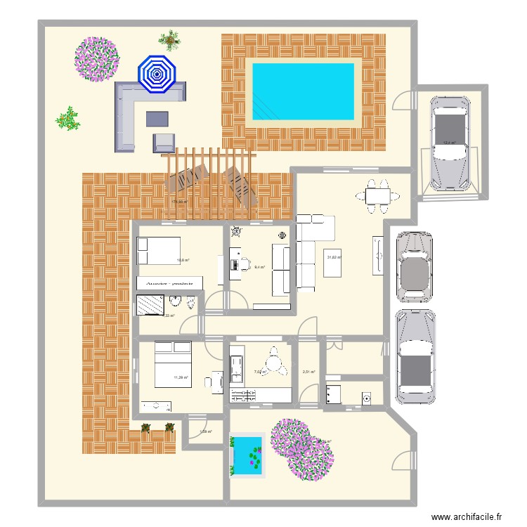CACAZE. Plan de 11 pièces et 302 m2