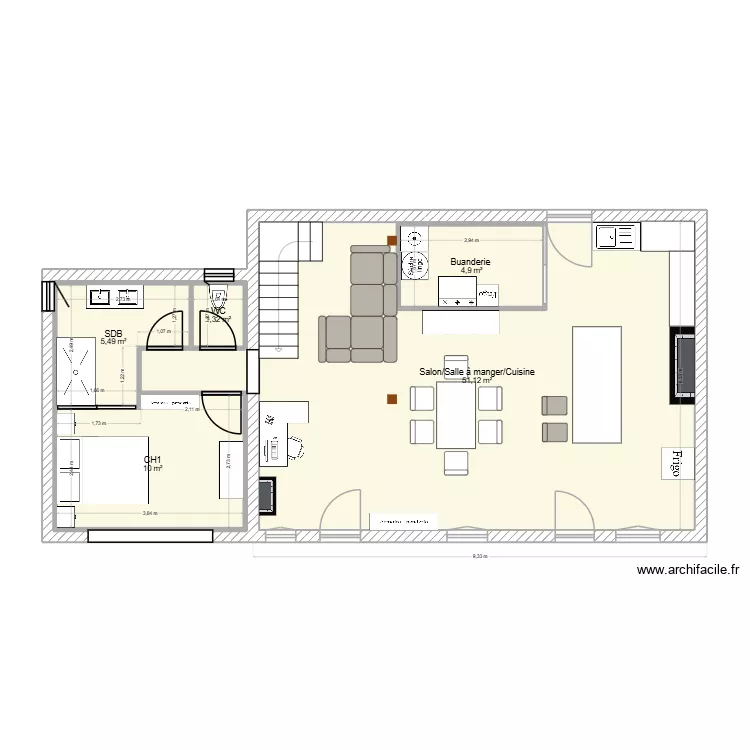 Maison Ferrière Agencement. Plan de 6 et 99 m² Maison Ferrière Agencement. Plan de 6 et 99 m²