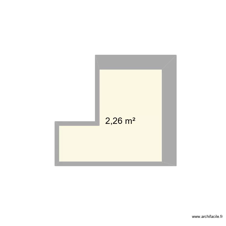 wc Mme. Plan de 1  et 2 m²