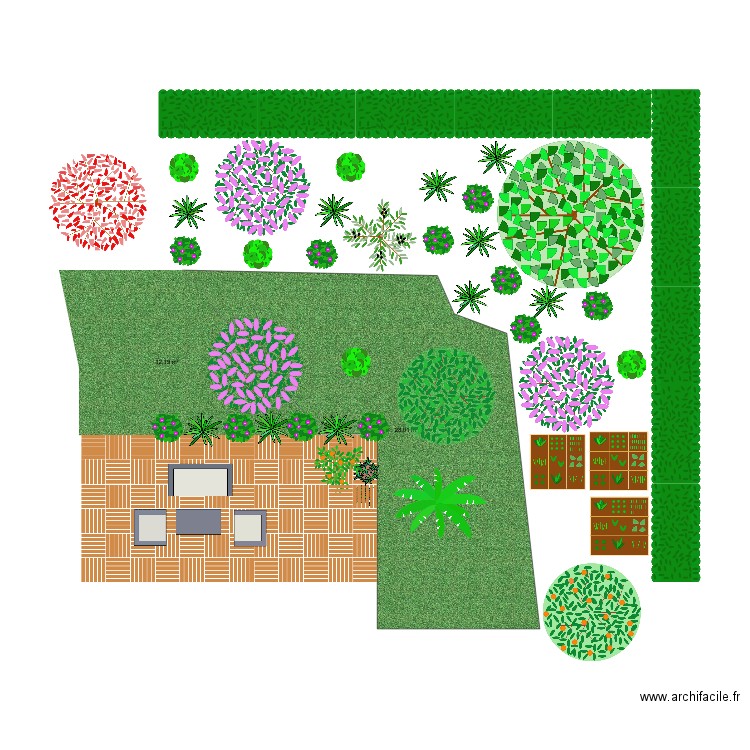 jardin. Plan de 0 pièce et 0 m2