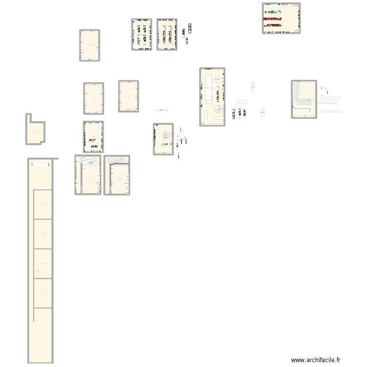 Salle d'activités. Plan de 20 pièces et 1065 m2