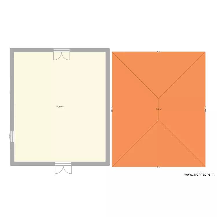 maison de selma. Plan de 1 et 74 m² maison de selma. Plan de 1 et 74 m²
