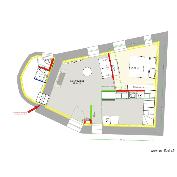 Razvan et Claire existant 4. Plan de 11 pièces et 118 m2