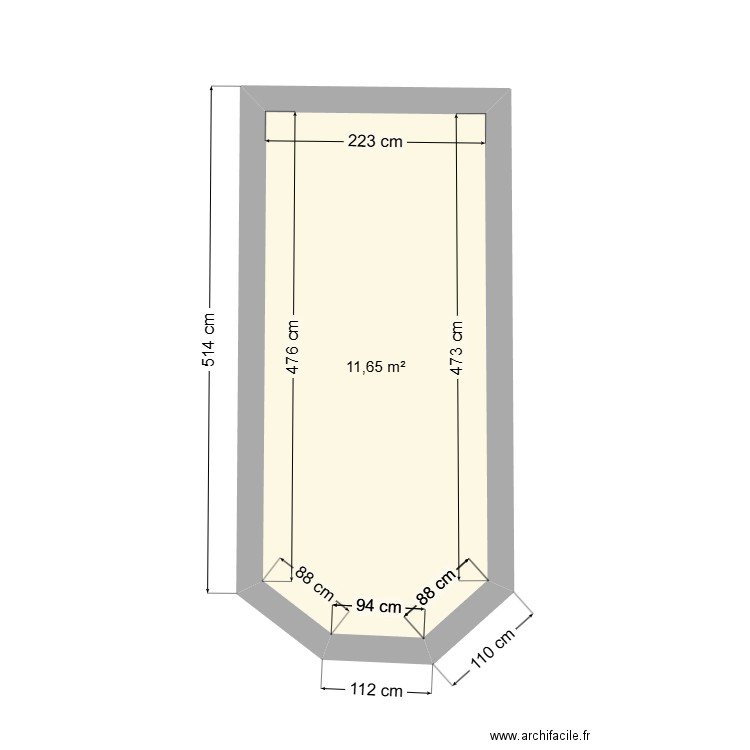 bassin Lapous. Plan de 1 pièce et 12 m2