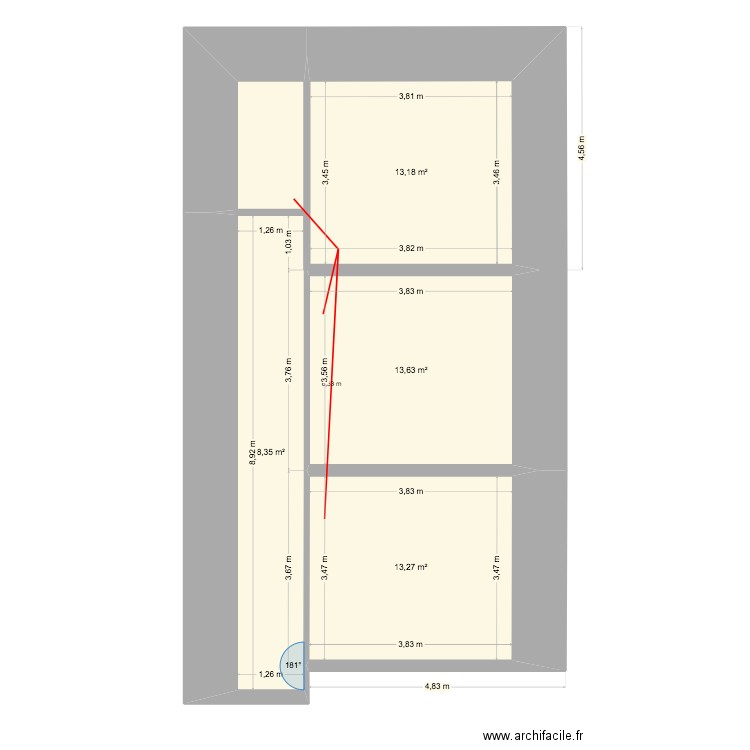 Plan VMC. Plan de 4 pièces et 51 m2