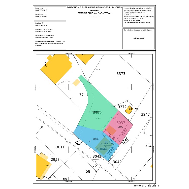 division Habere poche. Plan de 0 pièce et 0 m2