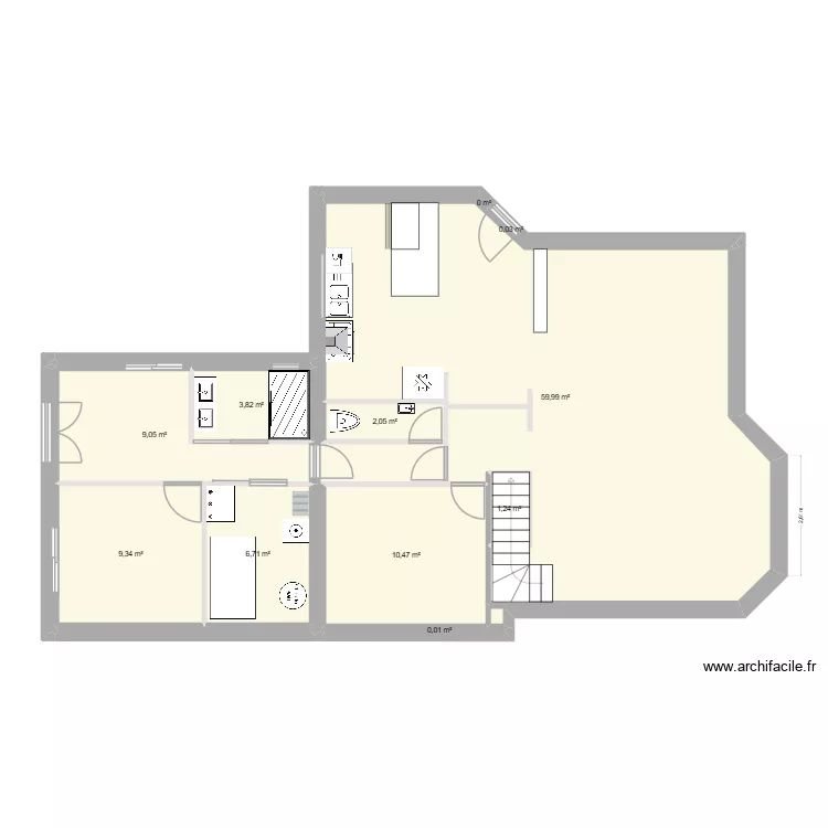 maison 2 test. Plan de 12  et 103 m²