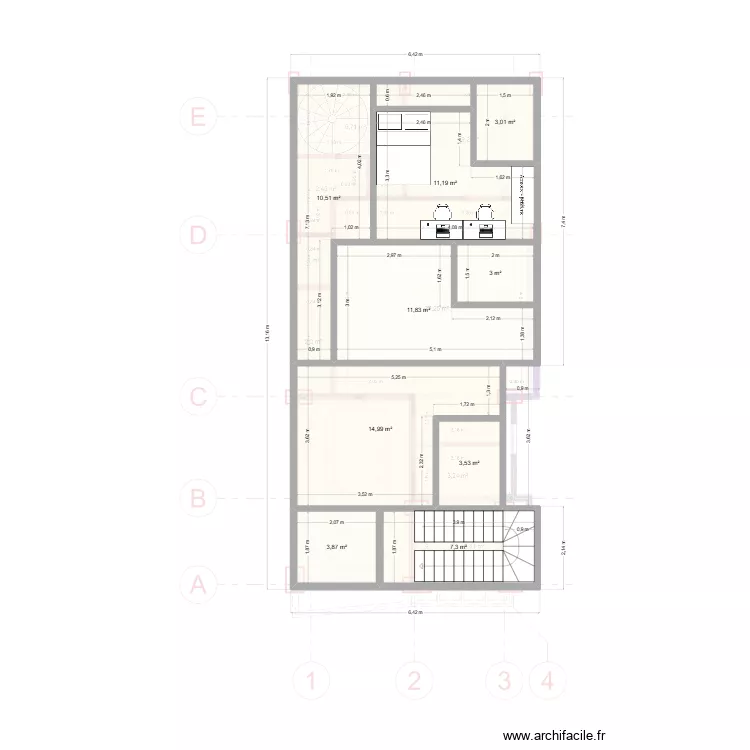 R+1 V2. Plan de 10 et 71 m² R+1 V2. Plan de 10 et 71 m²