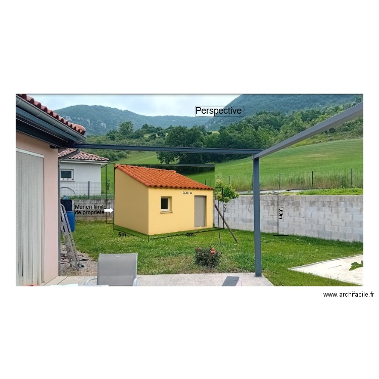 perspective. Plan de 0 pièce et 0 m2