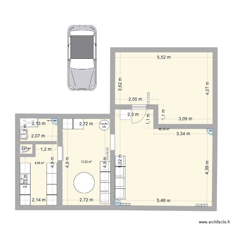 Maison II. Plan de 4 pièces et 69 m2