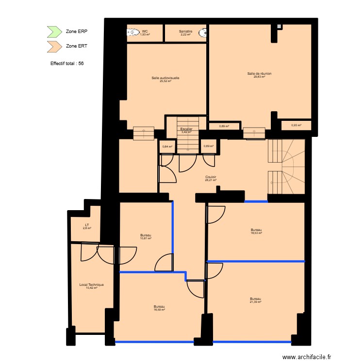 Toulon Liberté R+1 EDL. Plan de 22 pièces et 204 m2