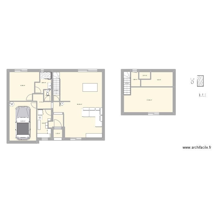 camelia. Plan de 14 pièces et 118 m2