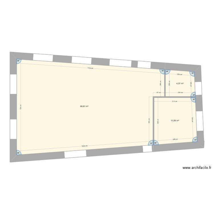 Domicile secondaireA. Plan de 3 pièces et 84 m2