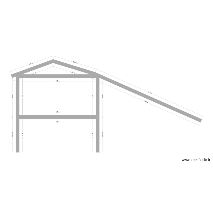 Peypin. Plan de 1 pièce et 21 m2