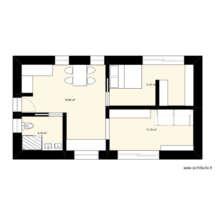 123. Plan de 4 pièces et 47 m2