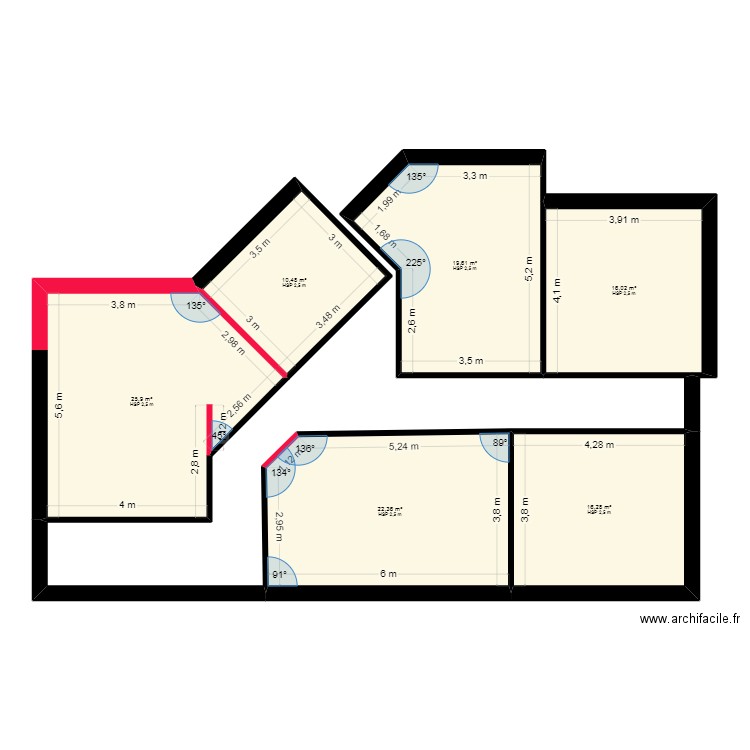 2025 décembre new. Plan de 6 pièces et 111 m2