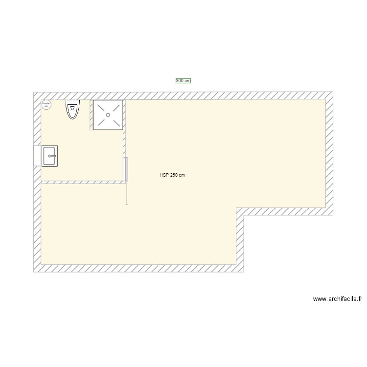 Carrelage . Plan de 1 pièce et 30 m2