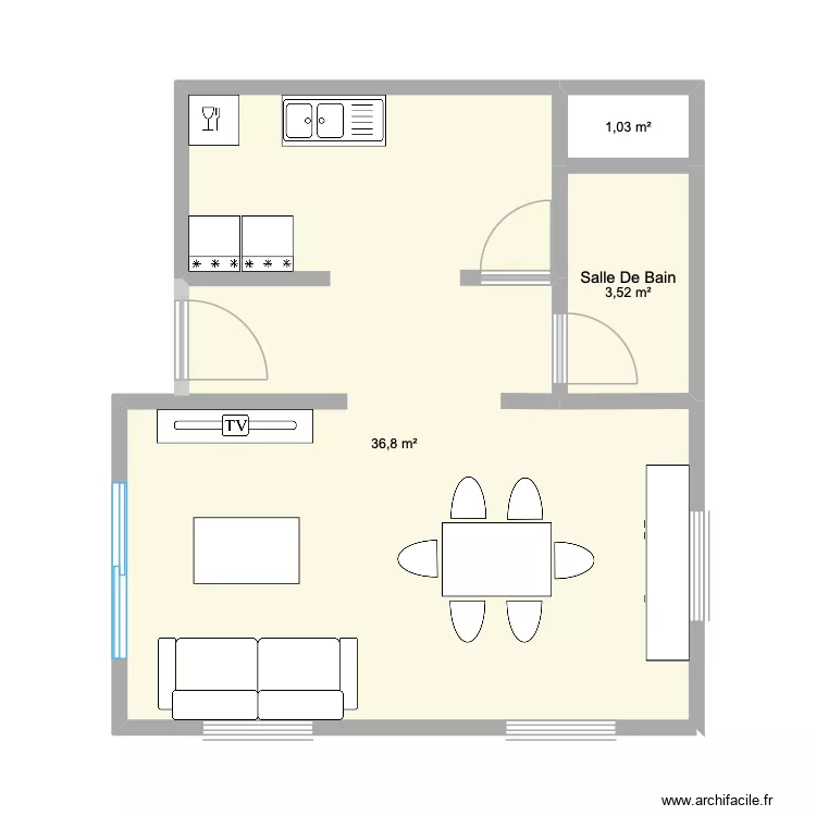 maison Thonon. Plan de 3  et 41 m²