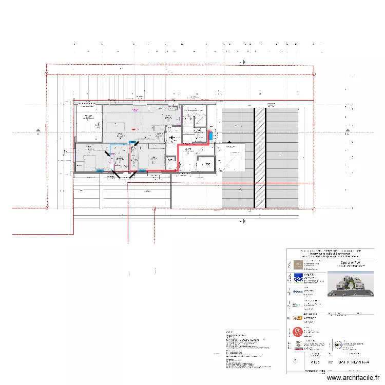 Plan d'implantation BAT R+4. Plan de 