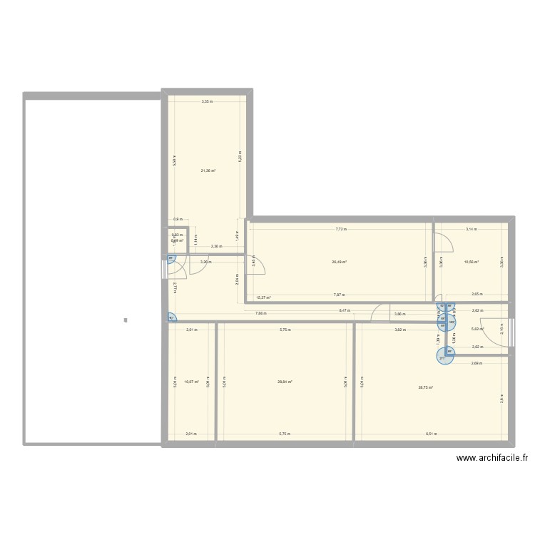 etage 2. Plan de 9 pièces et 148 m2