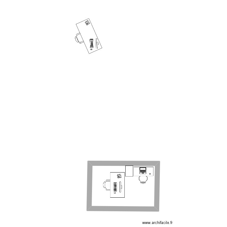 Bureau2. Plan de 1 pièce et 8 m2
