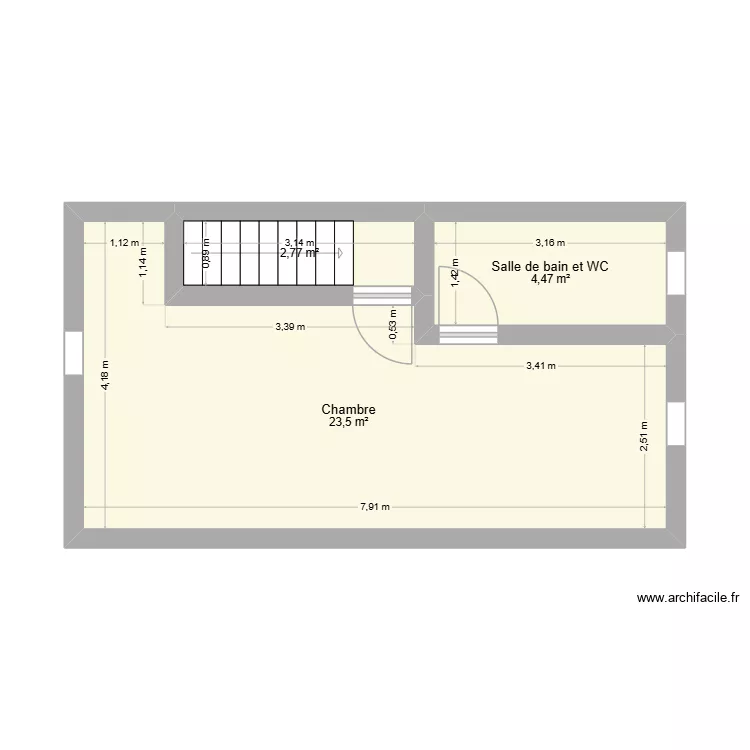 PEPIN. Plan de 3  et 31 m²