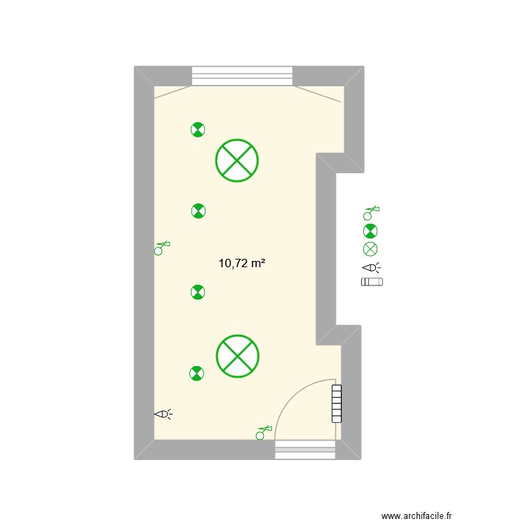 b110. Plan de 1 pièce et 11 m2