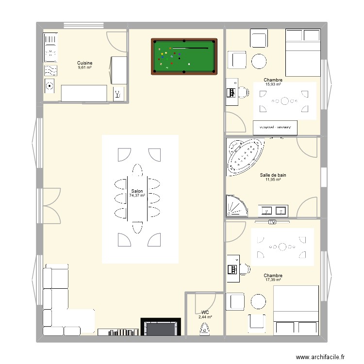 PLAN DE MAISON. Plan de 6 pièces et 132 m2