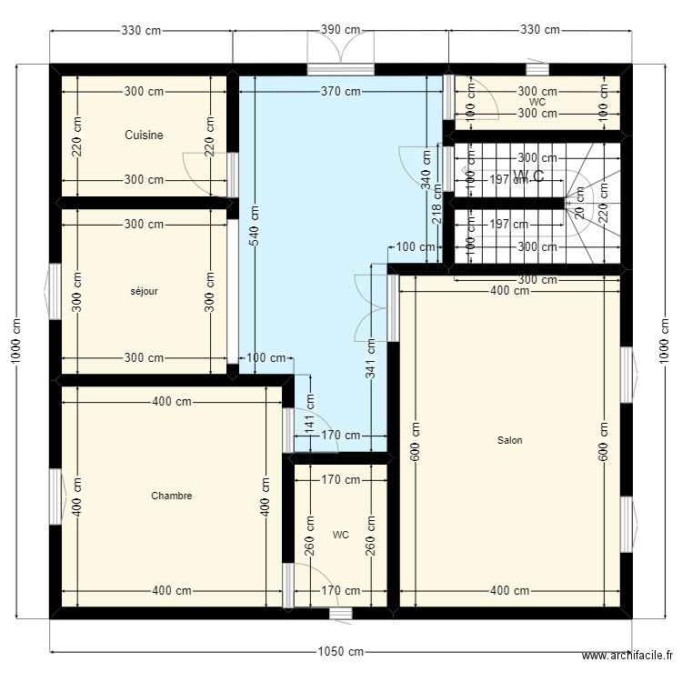 Plan de Terrain Hachmy. Plan de 8 pièces et 90 m2