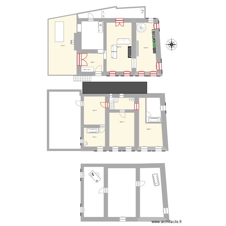 AGON. Plan de 13 pièces et 257 m2