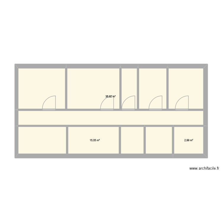 internat. Plan de 3 pièces et 55 m2