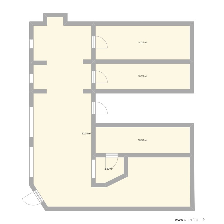 Blanchisserie. Plan de 5 pièces et 102 m2