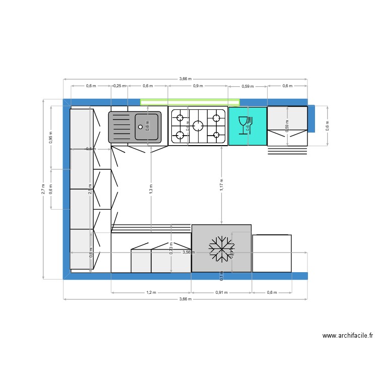 Cuisine bis. Plan de 0 pièce et 0 m2