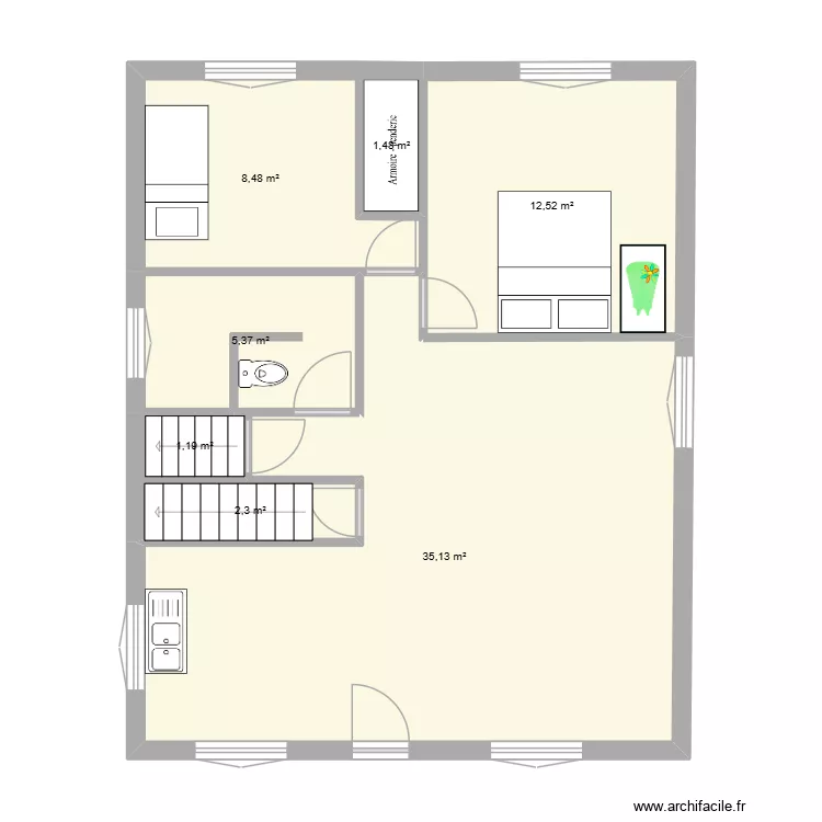 Maison cuisine ouverte. Plan de 10  et 139 m²