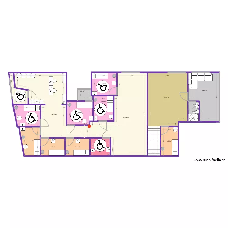 ERP MOY CAMILLE. Plan de 16  et 195 m²