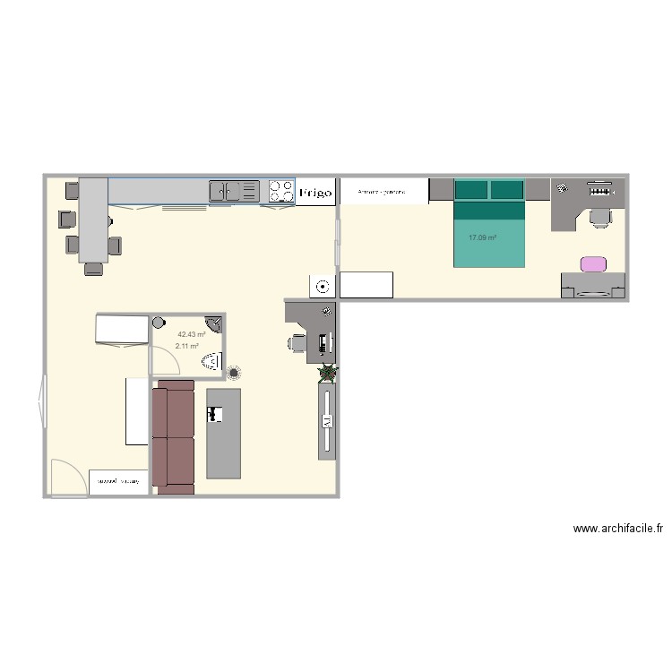 MAISON SOLINE 5. Plan de 3 pièces et 62 m2