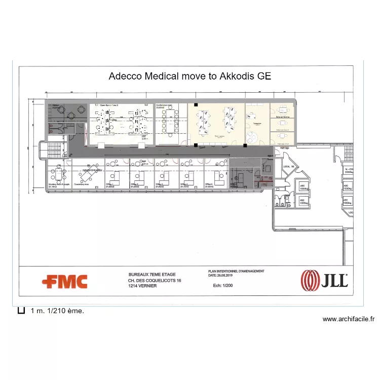 LHH to Akkodis (GE). Plan de 1  et 77 m²