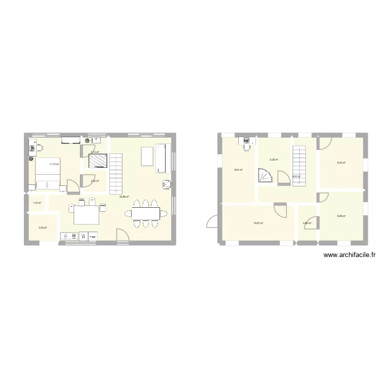 plan5. Plan de 13  et 115 m²